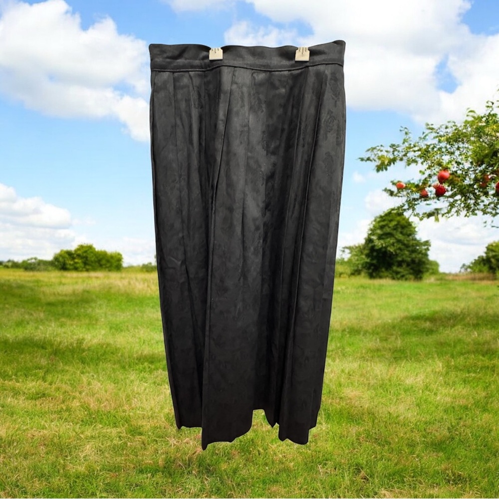 Laura Ashley Black cotton/linen Midi Skirt size 12